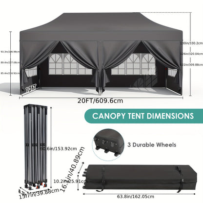 Pop Up Canopy Tent with Sidewalls, Outdoor Party Wedding Backyard for Garden, Patio and Yard Use