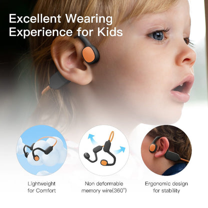 Kids Open Ear Headphones Air Conduction Wireless Bluetooth Headset Mic 20H Playtime for Bedside Audio, Alarms and Room Entertainment