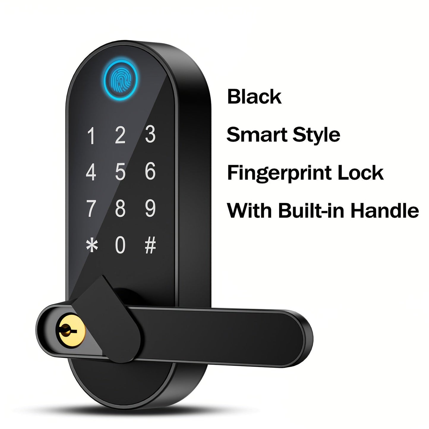 Smart Door Lock Deadbolt with Fingerprint Keypad App and Key Access in Black or Silver Options