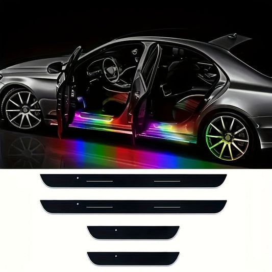 LED Door Threshold Welcome Light 4 Pack Wireless - Auto Motion Sensor, 7 Preset Colors, No Wiring