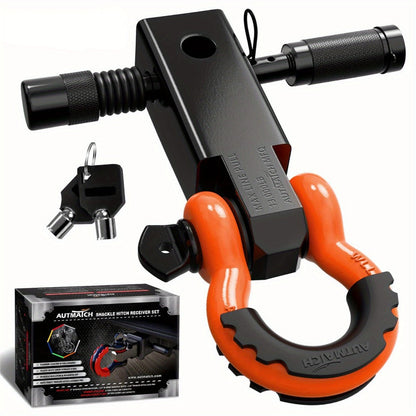 Shackle Hitch Receiver Kit 2 Inch – 45, 000 lbs Break Strength, Drop-Forged Steel, Lock Pin & D-Ring, Fits Truck RV ATV Boat, 8 Colors