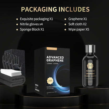 Graphene Ceramic Coating Kit 70ml – 20H Ultra High Gloss Car Paint Protection, 10+ Year Long-Lasting Shield