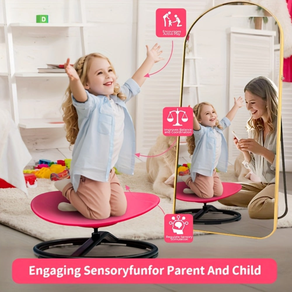 Kids Sit & Spin Sensory Chair, Sturdy Motor Skills Trainer for Sensory Play, Indoor & Outdoor Use