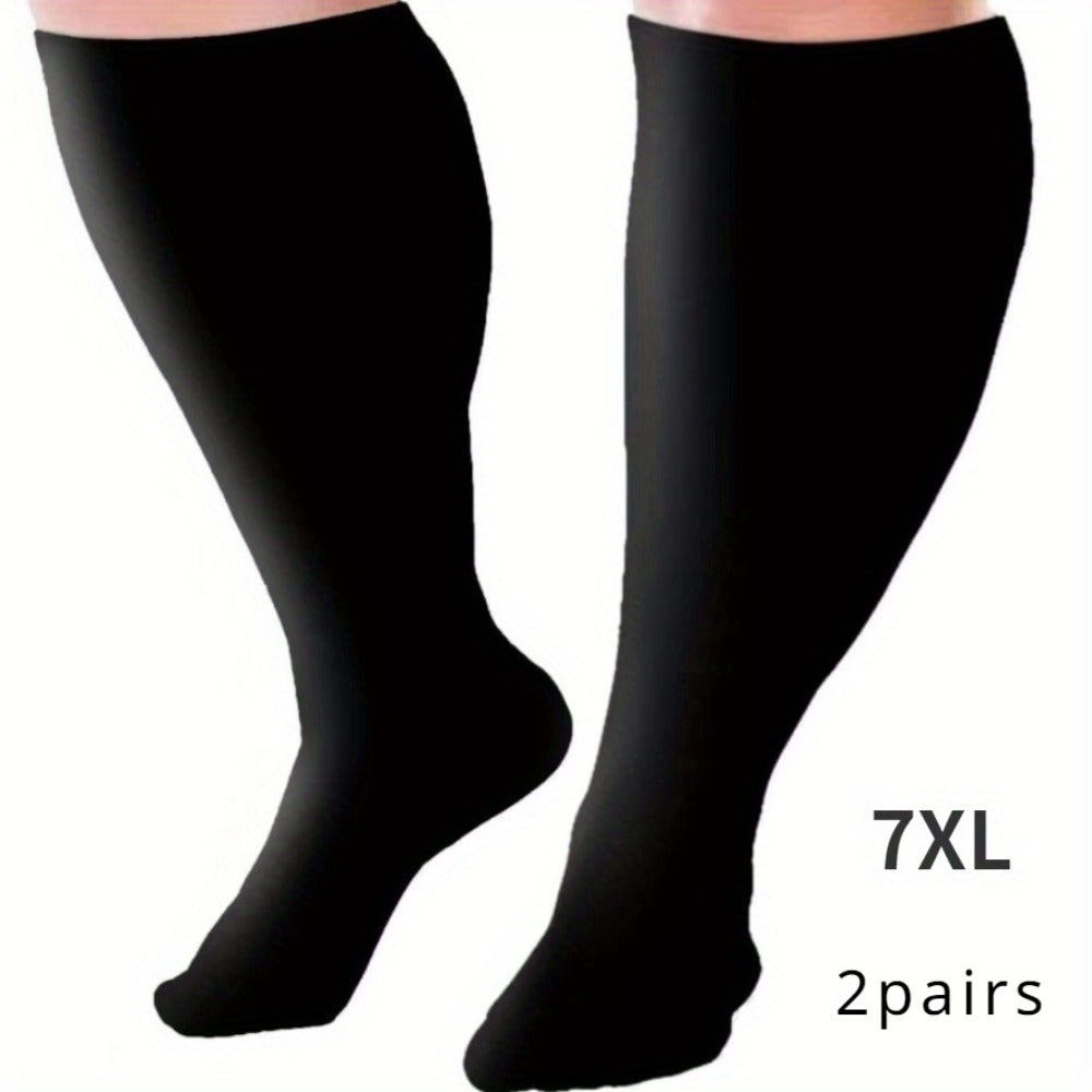 Plus Size Compression Socks 2 Pairs High Elasticity Sports Fitness Oversized Socks for Men for Entryways, Bedrooms and Living Spaces