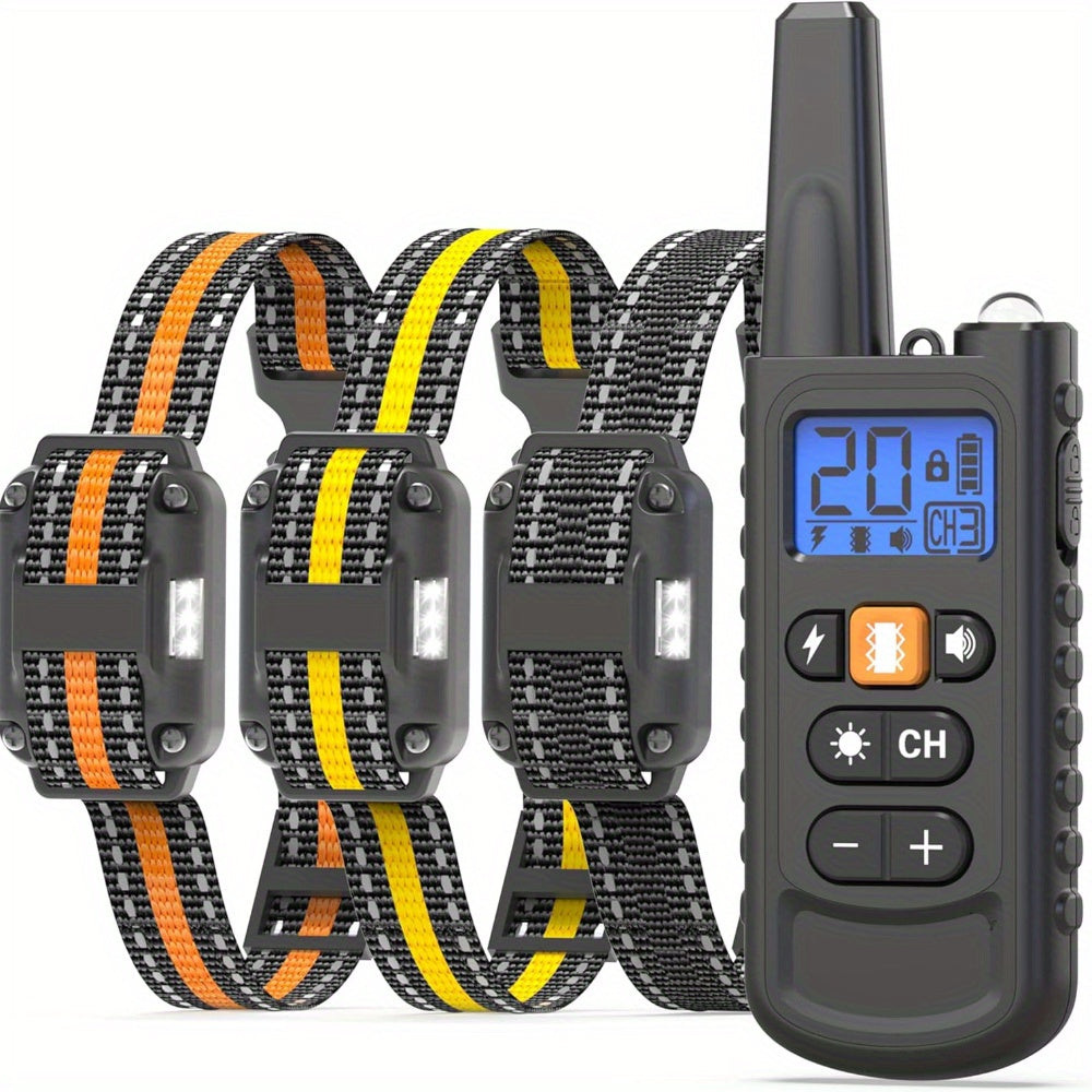 Dog Training Collar with Remote 3300ft Range 3 Modes Beep Vibration Safe Shock for 5-120lbs Dogs Rechargeable Waterproof E-Collar for 2 or 3
