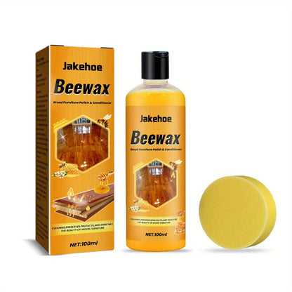 Beeswax Floor Cleaner & Polish – Natural Wood Floor Care Agent with Hydrogen Peroxide, Dust Prevention & Bright Polishing for Hardwood