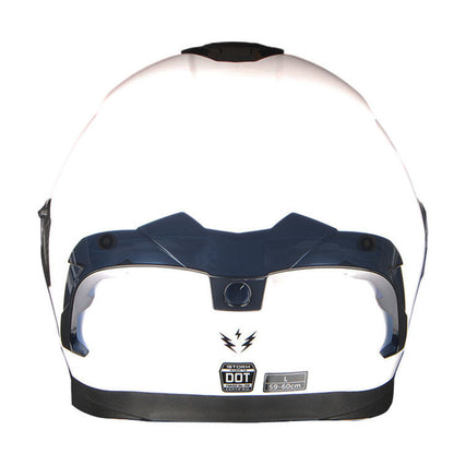 Motorcycle Helmet Full-Face Dual-Visor Shell with Clear Outer Shield, Smoked Inner Visor, Nine Colors and S-XL Sizes