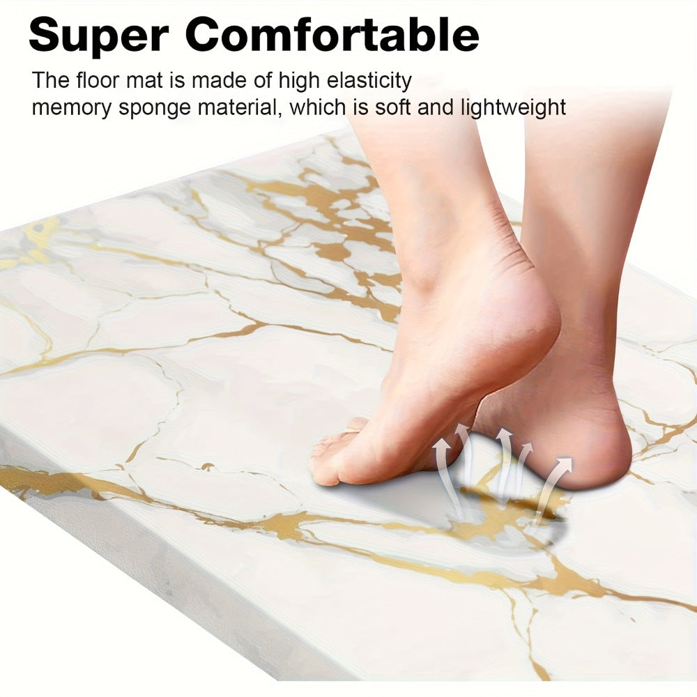 Anti Fatigue Kitchen Mat Non-Slip Cushioned Floor Rug for Standing Desk Sink Office – Marble Pattern