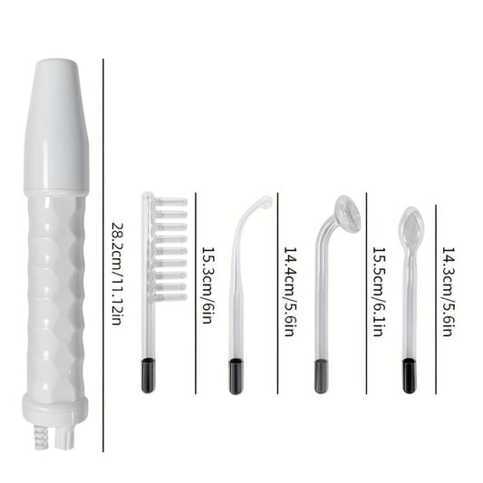 High Frequency Facial Massager 4-in-1 Professional Skincare Tool, Compact Plug-In High Frequency Wand for Face Acne Wrinkles Hair Growth