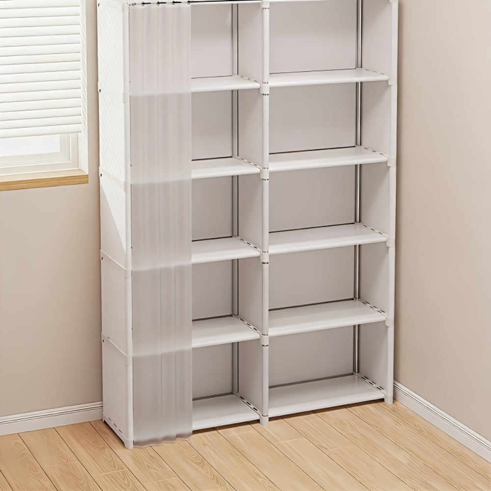 6-Tier Storage Rack Shelving Unit 15.75 Inch, Multi-Purpose Dust-Proof Organizer for Closet, Bedroom