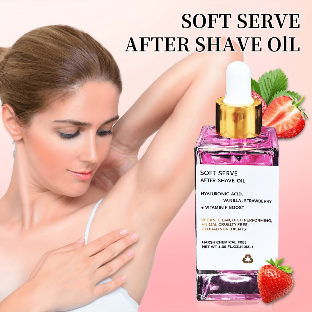 Beard Oil 2-Pack Strawberry Vanilla Scent 1.35oz Each Mustache Oil After Shave Moisturizer, for Everyday Face, Beard and Body Grooming