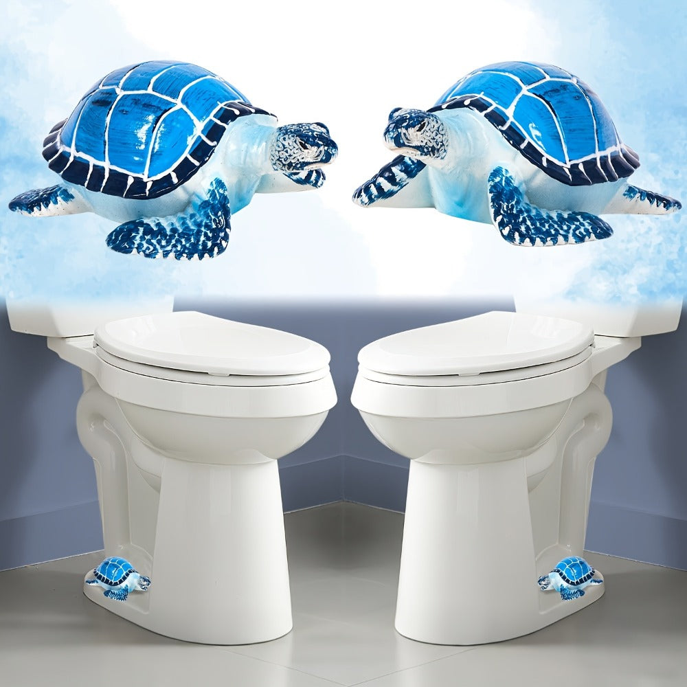 Decorative Toilet Bolt Covers Sea Turtle – 2pcs Cute Coastal Bathroom Decor Toilet Bolt Caps, Easy Install Fun Bathroom Accessories
