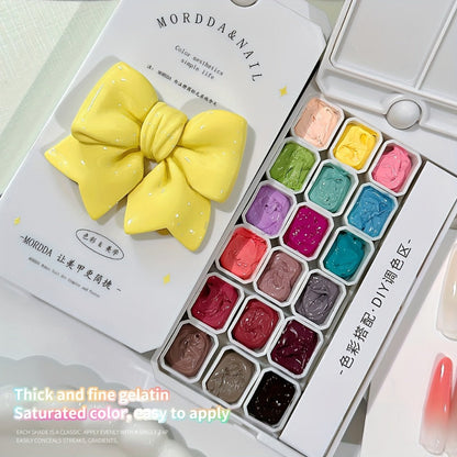 Gel Nail Polish Set with MORDDA Label, 18 Cloud Souffle Patting Colors in Autumn Winter Palette