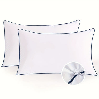 Hotel Quality Sleep Pillows Firm Support Cool-to-Touch Fiber Fill 2/4 Pack – Back Stomach Side Sleeper Pillow Set Soft Breathable Bed