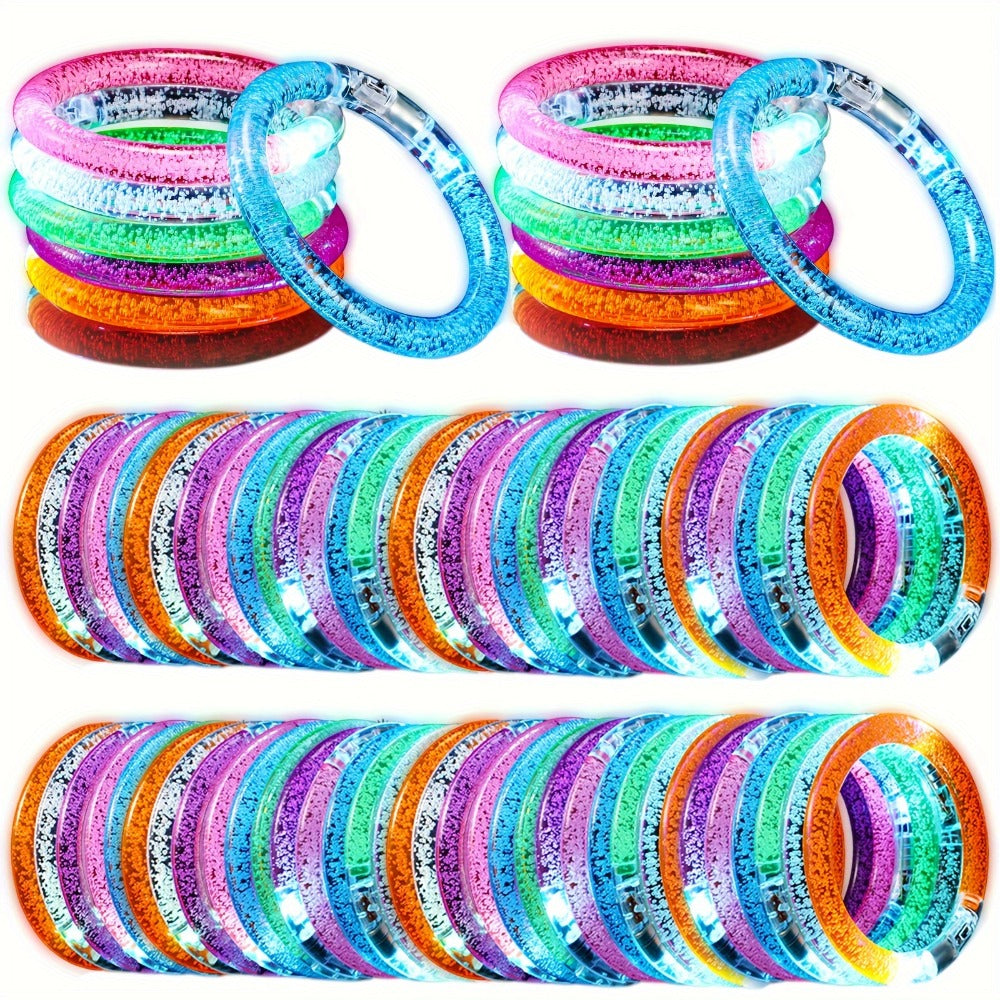 Glow Sticks Bracelets 100pcs 6 Colors LED Flashing Light Up Bracelet Set for Parties, Celebrations and Guest Favors