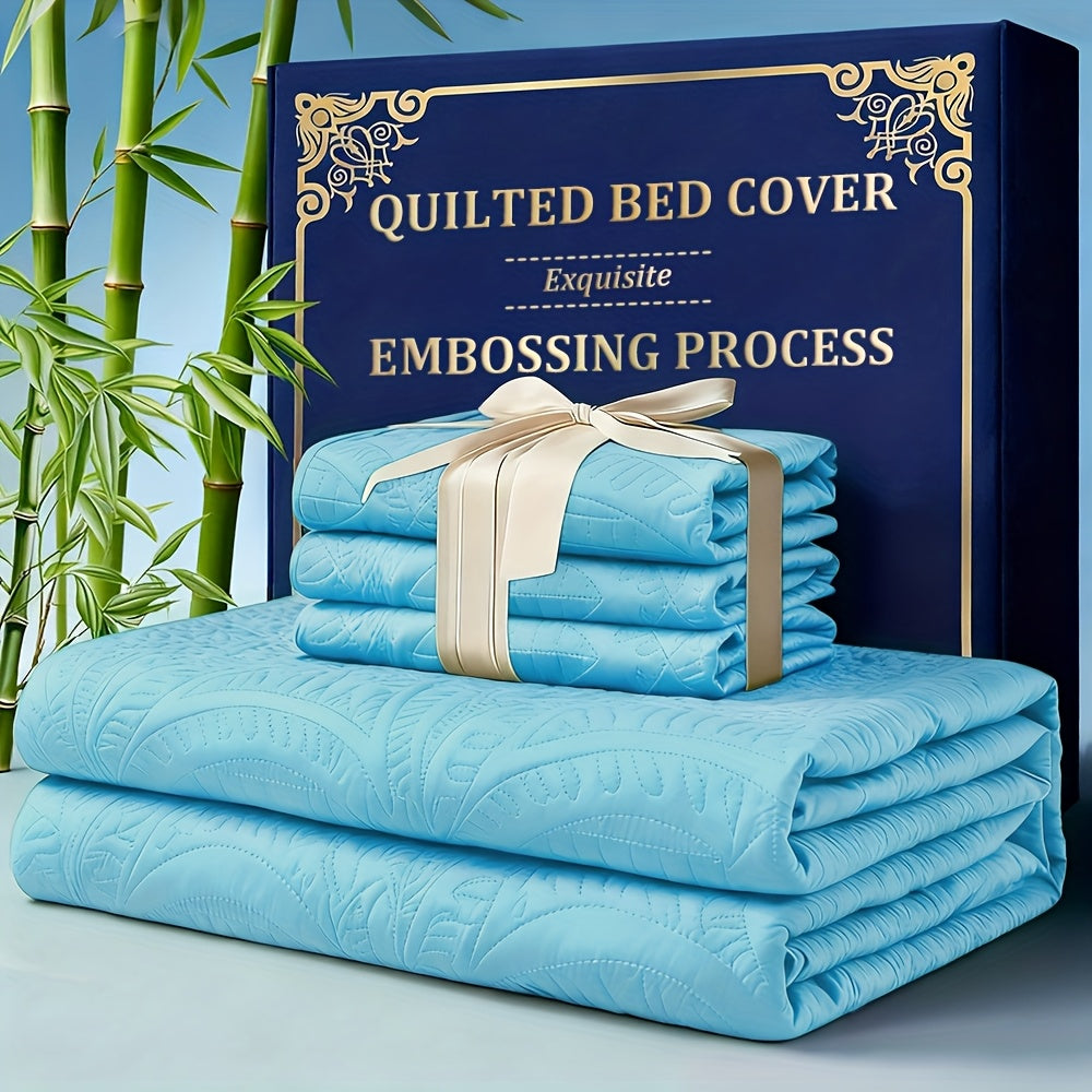 Quilt Coverlet Set 2-3 Piece Lightweight Microfiber Bedspread Coin Pattern Soft Skin-Friendly Anti-Allergy Machine Washable Twin Full Queen