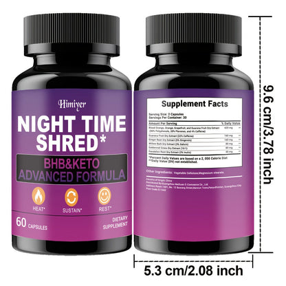 Night Time Fat Burner for Women, Shred Mask Capsules with Caffeine, Goji Berries & Dandelion Root