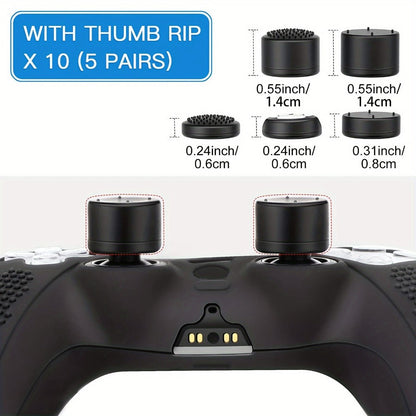 PS5 Controller Silicone Cover with 10 Thumb Grip Caps – Protective Case & Grip Accessories Set for PS5 DualSense Controller