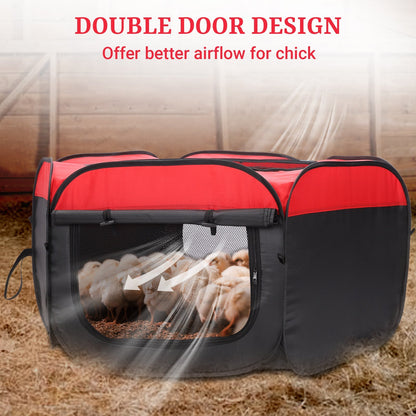 Chicken Brooder Tent Bundle, Chick Playpen Feeder Waterer Perch Kit for Garden, Patio and Yard Use