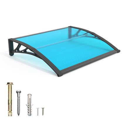 Window Awning Door Canopy Polycarbonate Overhang, UPF 50+ UV & Rain Protection, Leak-Proof Hollow Sheet