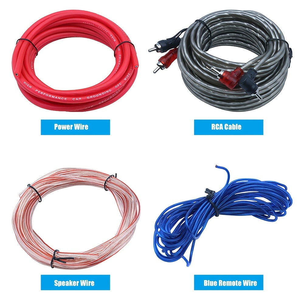 4 Gauge Amp Wiring Kit 2300W – Complete Car Audio Amplifier Install with RCA Cable, Subwoofer Wire, AGU Fuse Holder, Speaker & Remote Wire