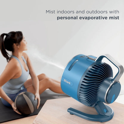 Portable Fan by Shark FlexBreeze HydroGo Pro, Refurbished Five-Speed Misting Model with Oscillation