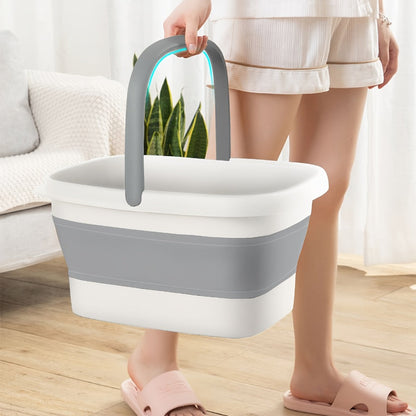 Large Collapsible Foot Soak Tub 15L 4 Gallon Foot Bath Basin Massage Acupoints Handles Foldable Multifunction Plastic Bucket Pedicure Bowl