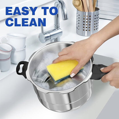 Aluminum Pressure Cooker Stovetop - 4.5Qt & 8Qt with Exhaust Valve & Multiple Safety Protections