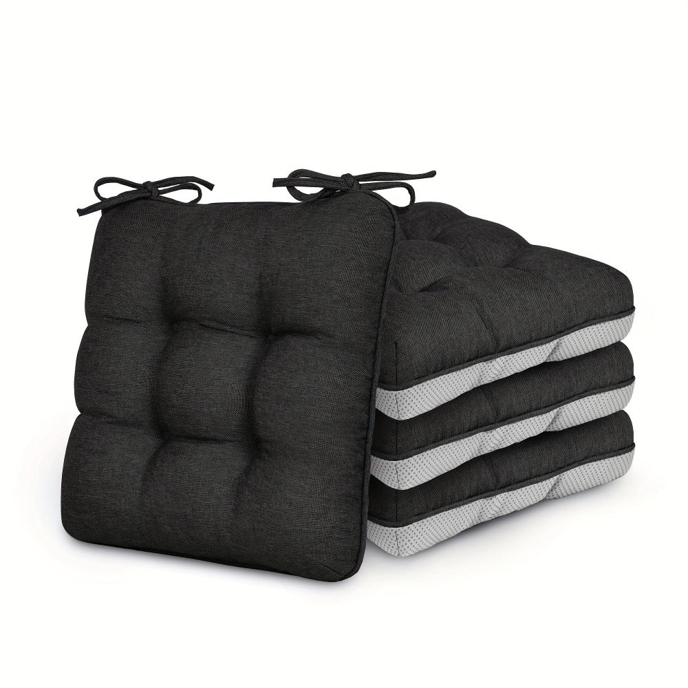 Memory Foam Chair Cushions 4/8 Pack, Non-Slip Seat Pads for Dining Chairs, Kitchen, Office & Patio – Indoor Outdoor Chair Pads M/L Size