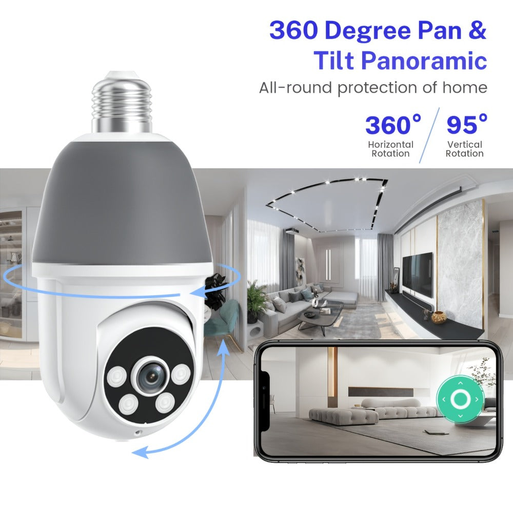 AI Auto Tracking Security Camera 360° Panoramic 1920P, Infrared Night Vision Two-Way Audio 2.4GHz USB Charging