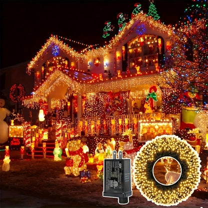 1000 LED 328ft Fairy String Lights Outdoor - White Twinkle Gypsophila Style, 8 Modes, Flexible Wire for Garden