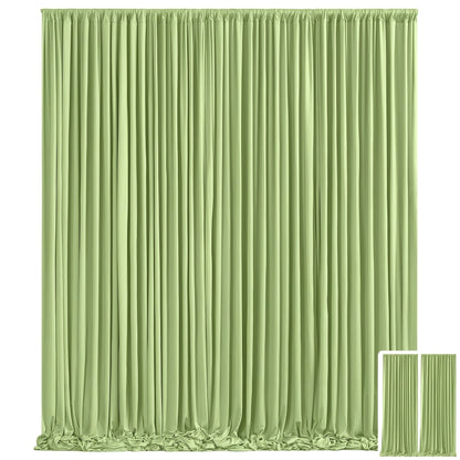 Two-Panel 10 x 10 ft Backdrop Curtain Set with Pole Pockets and 16 Color Options for Events