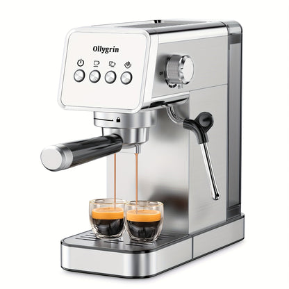 Espresso Machine 20 Bar with Steam Milk Frother, Compact Stainless Steel Espresso Maker, 40oz Removable Water Tank