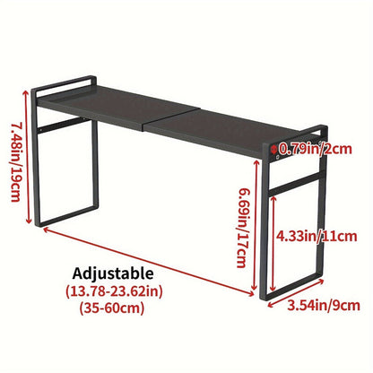 Narrow Shelf Organizer for Kitchen Bathroom Windowsill, Slim Adjustable Stackable Rack for Small Spaces