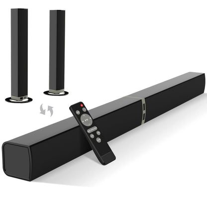 Detachable 31.5-Inch TV Soundbar with Remote, ARC, Optical and AUX Connections and Subwoofer Options