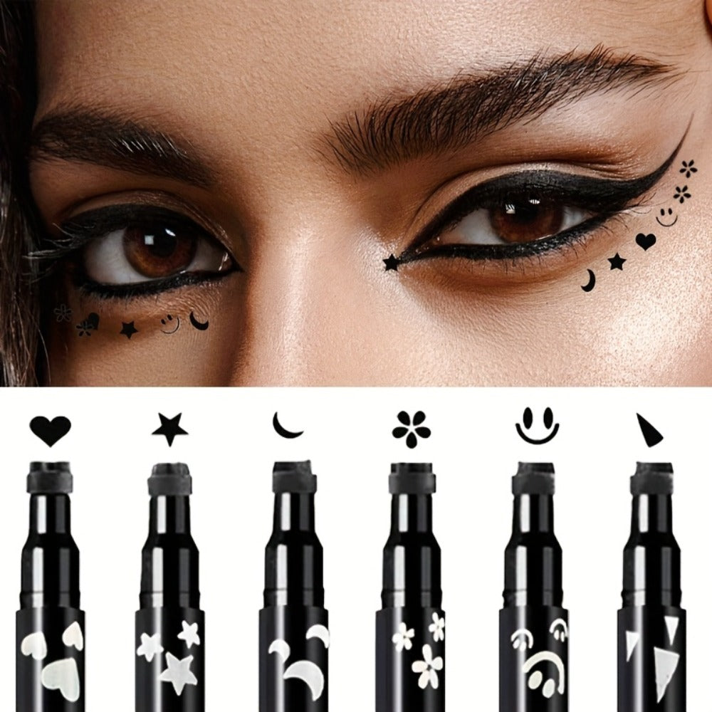 Waterproof Eyeliner Pen Set 6pcs Double-Ended Liquid Eyeliner Kit, Smudge-Proof, Oil-Proof, Precision Eye Liner Pencil for Women