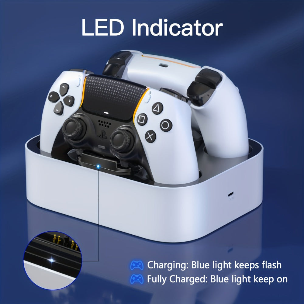 Safe Charging PS5 Controller Charging Station with Smart Chip, Dual Fast Charging Dock for DualSense & DualSense Edge