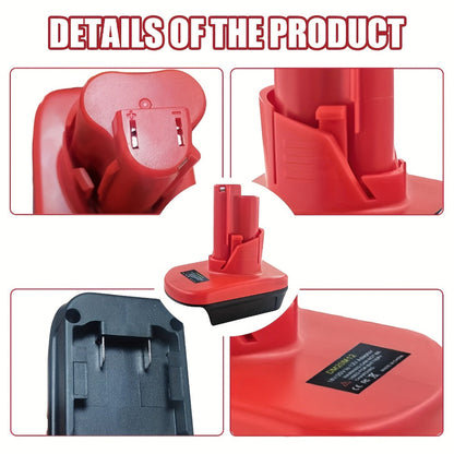 Battery Adapter Converter for Dewalt 20V & 18V Red Tools Li-ion Battery to 12V Power Tool Replacement