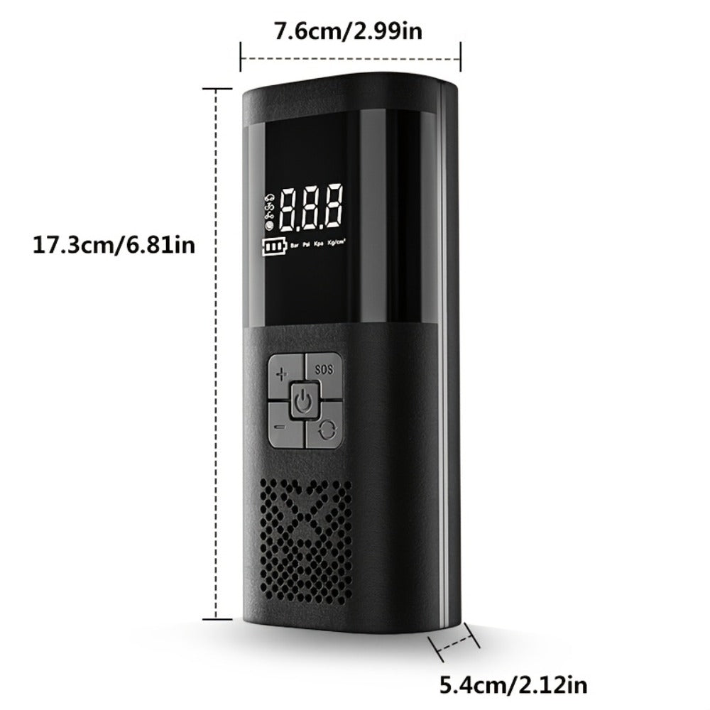 Portable Tire Inflator Air Compressor 150PSI – Cordless Smart Air Pump with Digital Pressure Gauge, LCD Display, 3X Fast Inflation