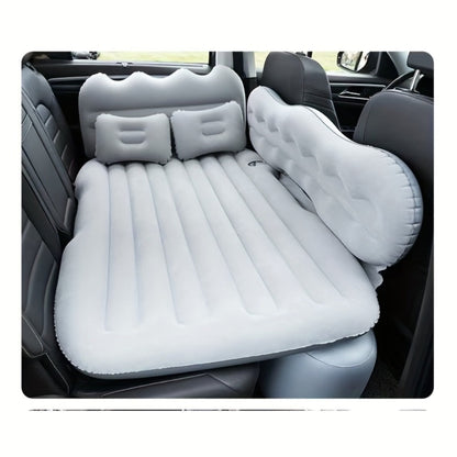 Inflatable Car Bed Plush Folding Design with Storage Bag & Tool Kit Soft Skin-Friendly Comfortable Outdoor Car Air Mattress for Camping
