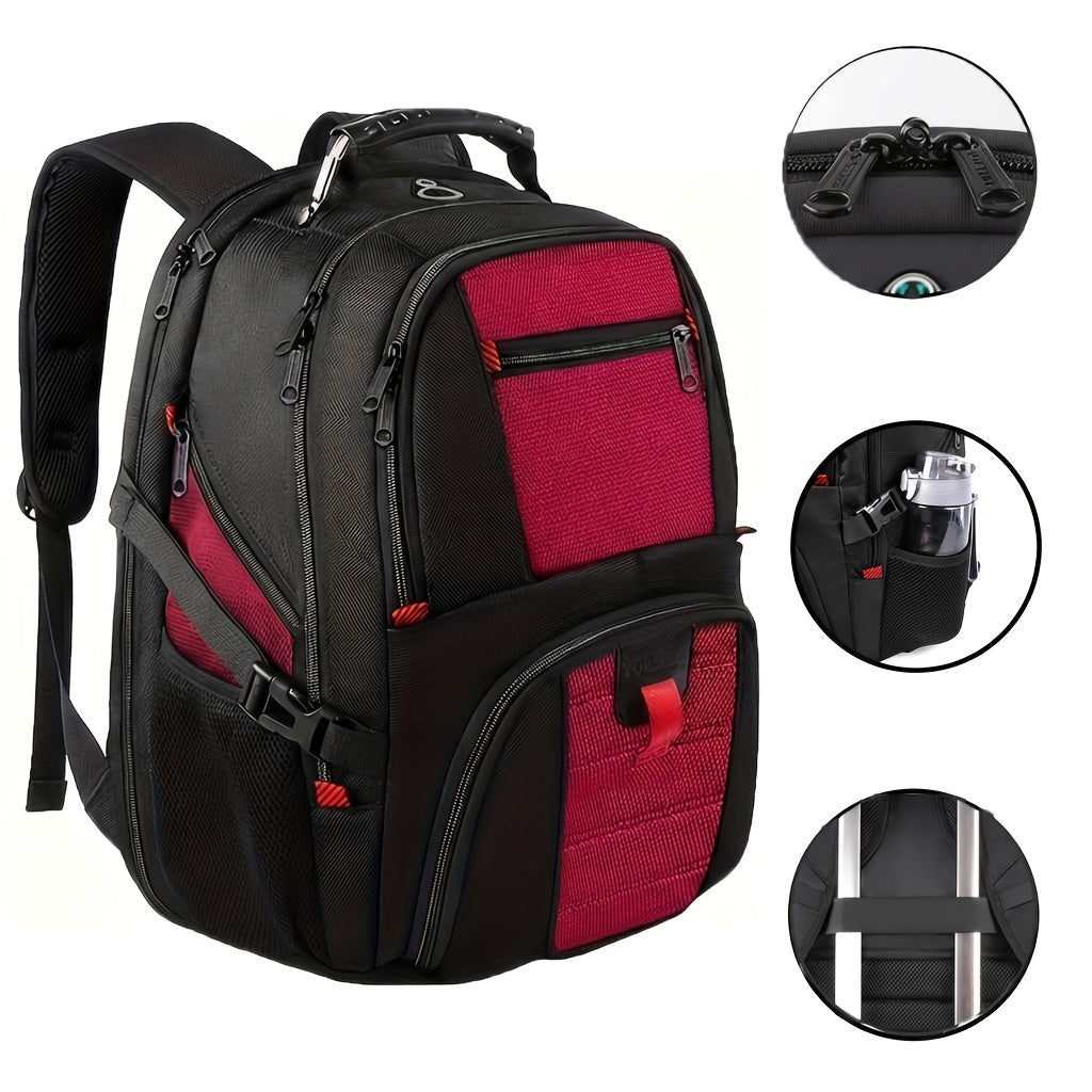Large Laptop Backpack 50L – Fits 17 Inch Computer, Airline Approved Carry On, 3-Compartment Travel & College Backpack for Men Women | 8