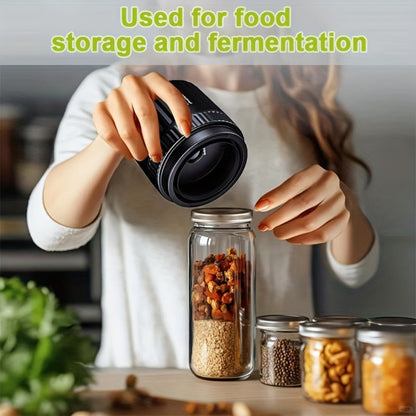 Electric Mason Jar Vacuum Sealer Kit with Regular- and Wide-Mouth Adapters, Lid Accessories and Charging Cable
