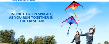 Large Delta Kite 3 Pack for Kids & Adults, Gradient Easy-to-Fly Kites with 58-Inch Wingspan & 262.5 Ft String