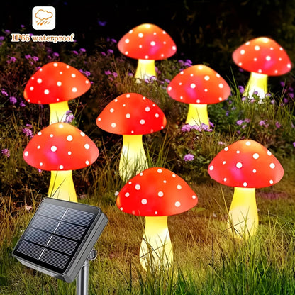 Solar Mushroom Garden Lights Outdoor 8 LED 8 Modes, for Garden, Pathway and Patio Lighting
