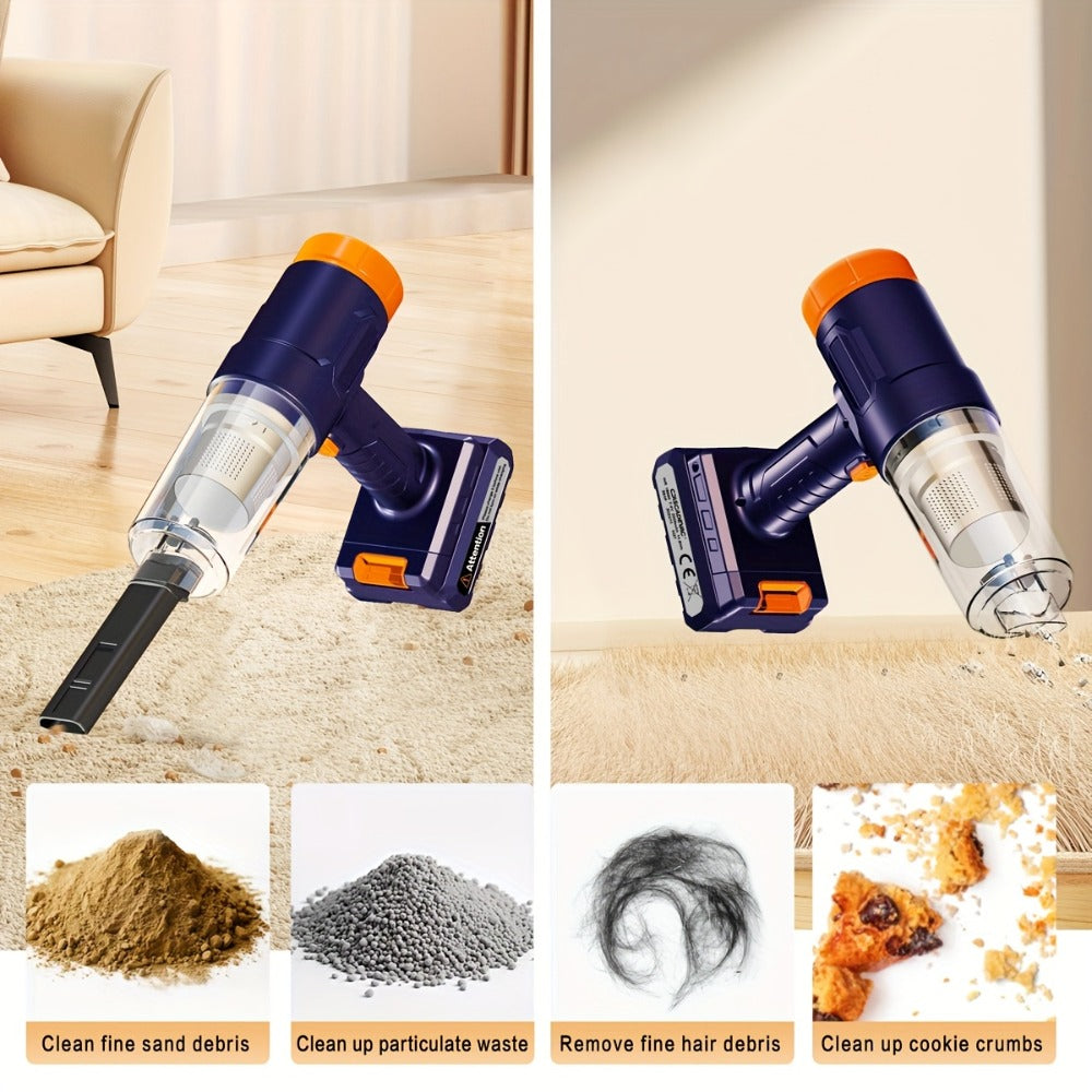 Handheld Vacuum Cleaner with 4KPa Suction, USB Charging, Crevice Tool and Three Color Options