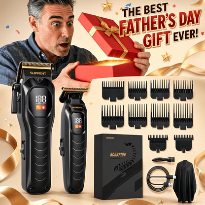 Hair Clippers & Beard Trimmer Set for Men - SUPRENT Professional Cordless Grooming Kit with T-Blade Trimmer