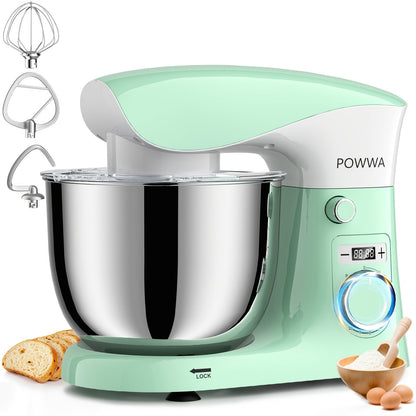 Stand Mixer 6.5 Qt Electric Kitchen Mixer 10-Speed Dough Mixer with Whisk Beater Dough Hook for Home Cooking, Dining and Outdoor Meals