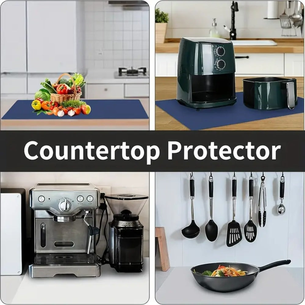 Kitchen Counter Mat Heat Resistant Countertop Protector Pad Extra Large Cuttable Mat for Home Cooking, Dining and Outdoor Meals