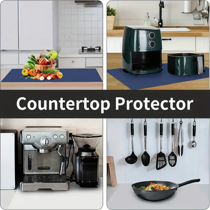 Kitchen Counter Mat Heat Resistant Countertop Protector Pad Extra Large Cuttable Mat for Home Cooking, Dining and Outdoor Meals