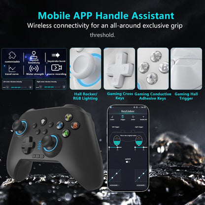 Three-Mode Wireless PC Controller with RGB Lighting, Hall Effect Joystick & Trigger, Programmable Buttons & Vibration for Windows PC